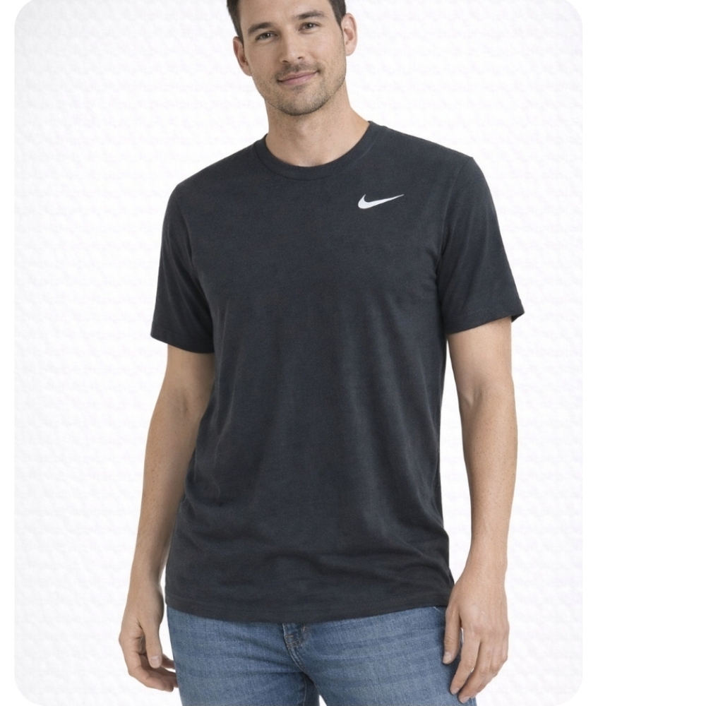 Nike Men's Short-Sleeve Crew Tee - Dark Gray DRI FIT Size Small